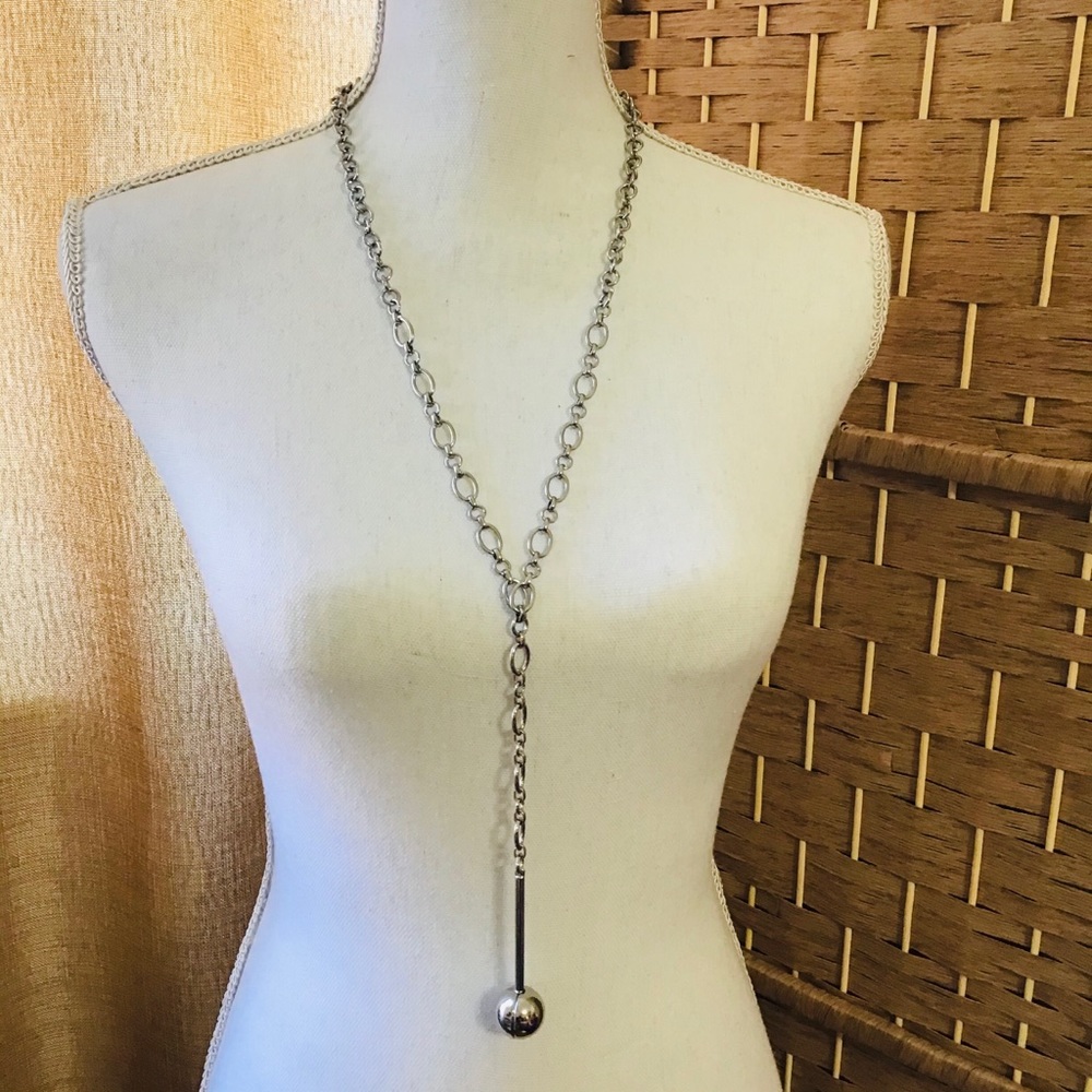 CHICOS silver ball and chain necklace